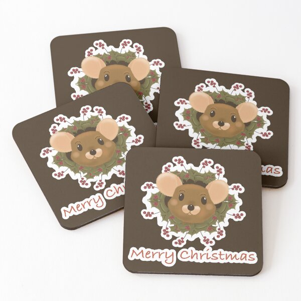Item preview, Cute Christmas Mouse – Holiday Wreath Animal Sticker – Cozy Xmas Illustration designed and sold by Sieske's.