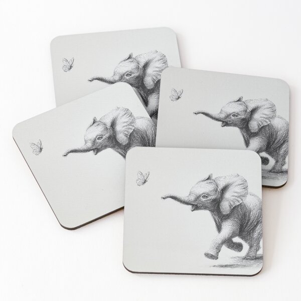 Item preview, Baby Elephant Chasing Butterfly designed and sold by lautir.