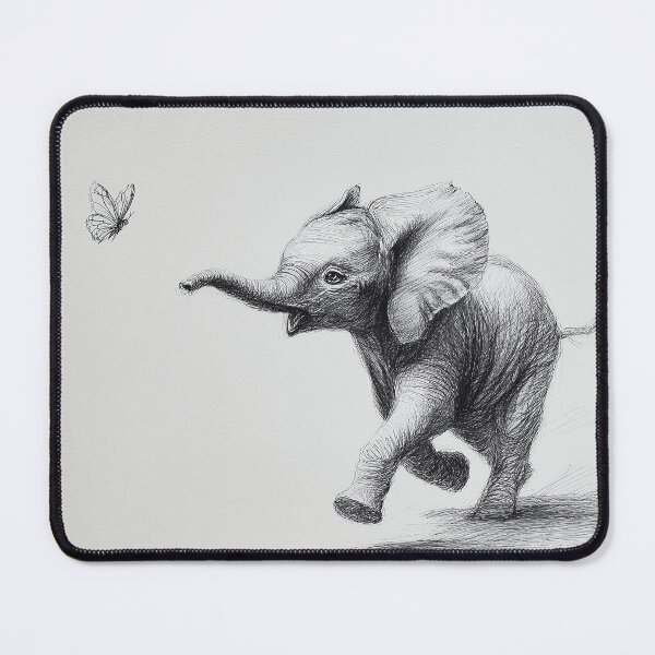 Item preview, Baby Elephant Chasing Butterfly designed and sold by lautir.