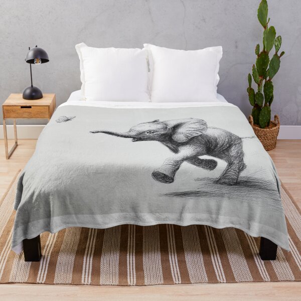 Item preview, Baby Elephant Chasing Butterfly designed and sold by lautir.