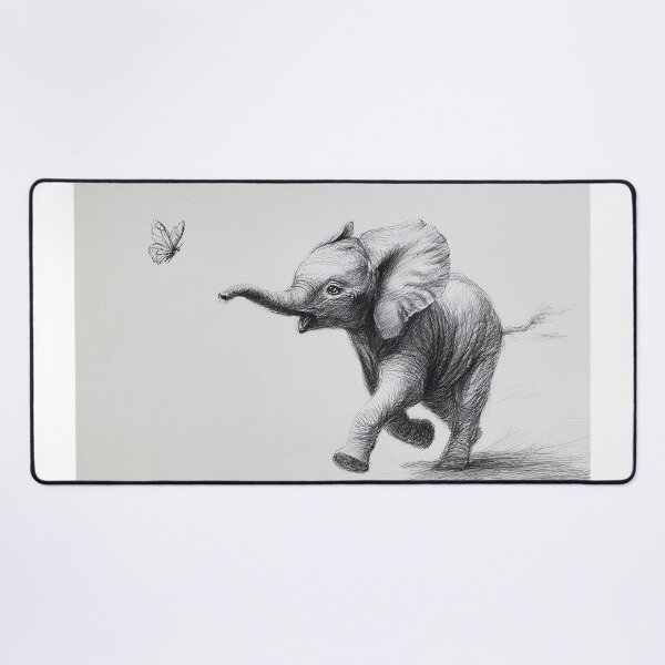 Item preview, Baby Elephant Chasing Butterfly designed and sold by lautir.