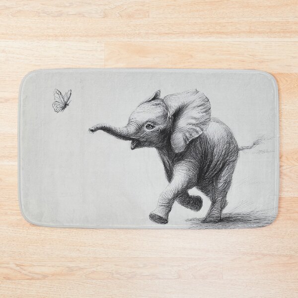 Item preview, Baby Elephant Chasing Butterfly designed and sold by lautir.