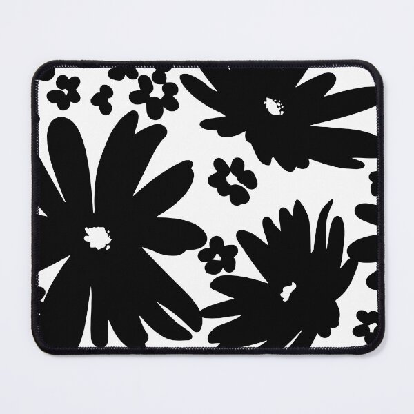 Artikelvorschau, Nahtloses Textilmuster mit schwarzen Blumen, schwarz-weiße Dekoration entworfen und verkauft von NatalkaP.