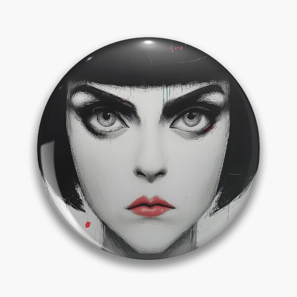 Item preview, Fierce Gothic Bob Punk Girl Portrait designed and sold by Shoot-The-Moon.