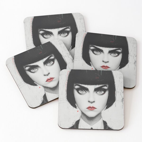 Item preview, Fierce Gothic Bob Punk Girl Portrait designed and sold by Shoot-The-Moon.