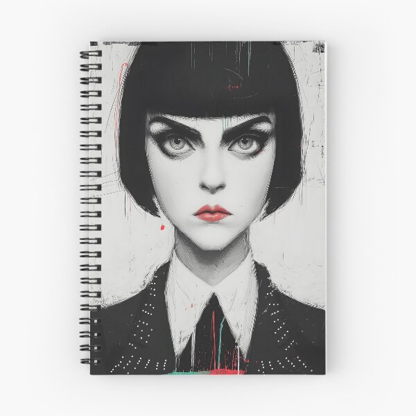 Item preview, Fierce Gothic Bob Punk Girl Portrait designed and sold by Shoot-The-Moon.