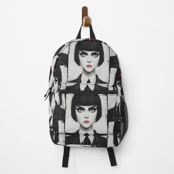 Item preview, Fierce Gothic Bob Punk Girl Portrait designed and sold by Shoot-The-Moon.