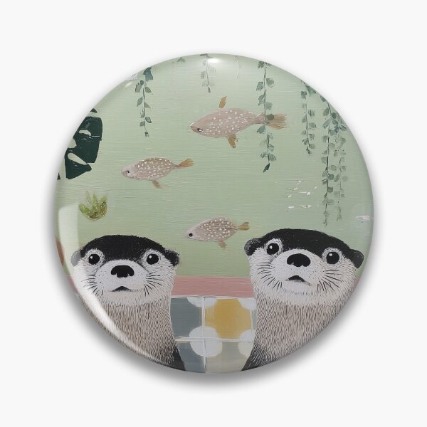 Item preview, Charming Otters in a Cozy Kitchen designed and sold by lautir.