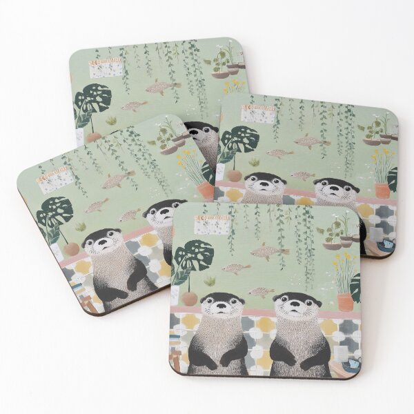 Item preview, Charming Otters in a Cozy Kitchen designed and sold by lautir.
