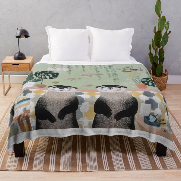 Item preview, Charming Otters in a Cozy Kitchen designed and sold by lautir.