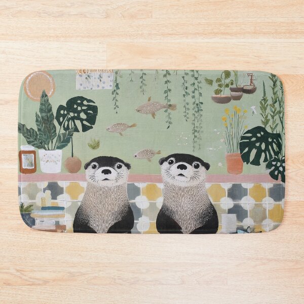 Item preview, Charming Otters in a Cozy Kitchen designed and sold by lautir.