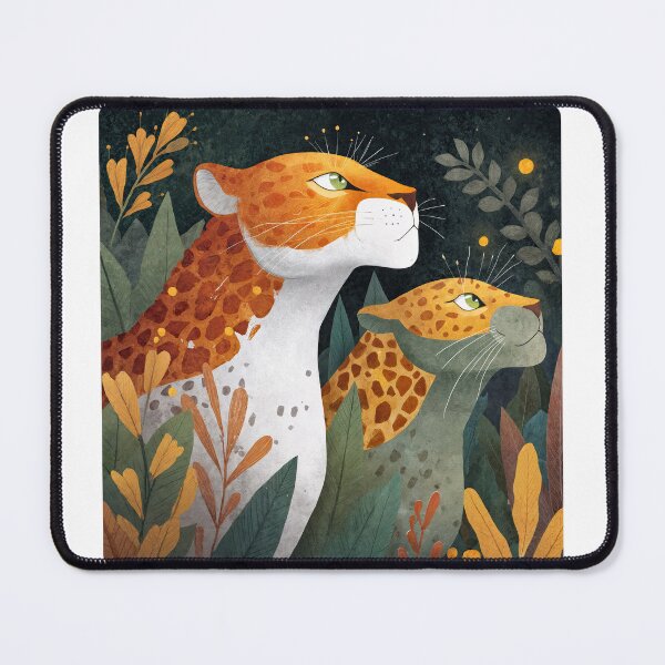 Item preview, Jungle Majesty – Twin Leopards in Lush Foliage designed and sold by ForeverPrintsOK.