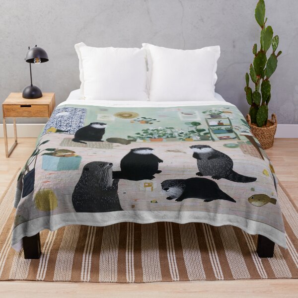Item preview, Whimsical Otters in a Cozy Room designed and sold by lautir.
