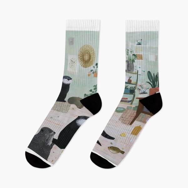 Item preview, Whimsical Otters in a Cozy Room designed and sold by lautir.