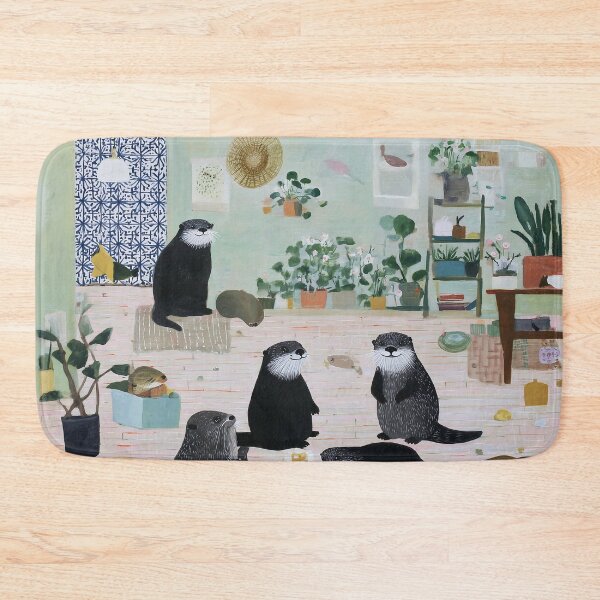 Item preview, Whimsical Otters in a Cozy Room designed and sold by lautir.
