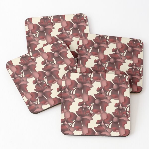 Item preview, Deep Red Floral Pattern Elegant Botanical Seamless Design designed and sold by Almanzart.
