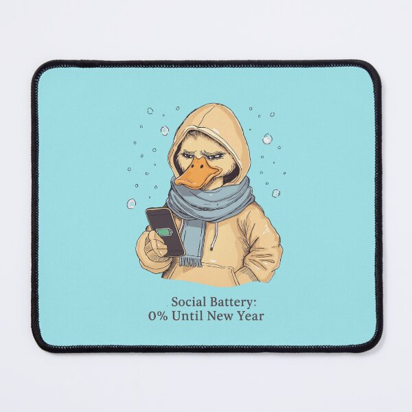 Item preview, Social Battery 0% Until New Year – Introvert Christmas Duck designed and sold by zoocore.