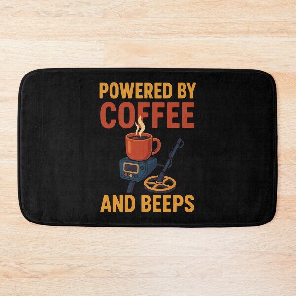 Item preview, Powered By Coffee And Beeps Funny Metal designed and sold by LuminOrb.