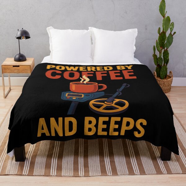 Item preview, Powered By Coffee And Beeps Funny Metal designed and sold by LuminOrb.