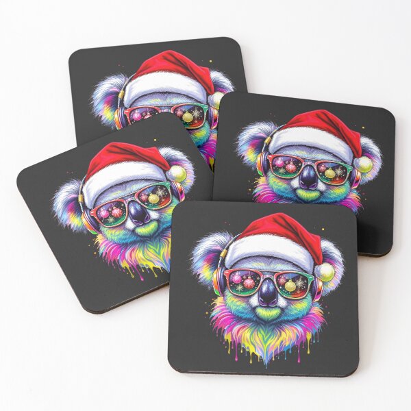 Item preview, Festive Koala With Christmas Colors – Neon Koala Santa Headphones | Holiday Design designed and sold by ColorSplash123.