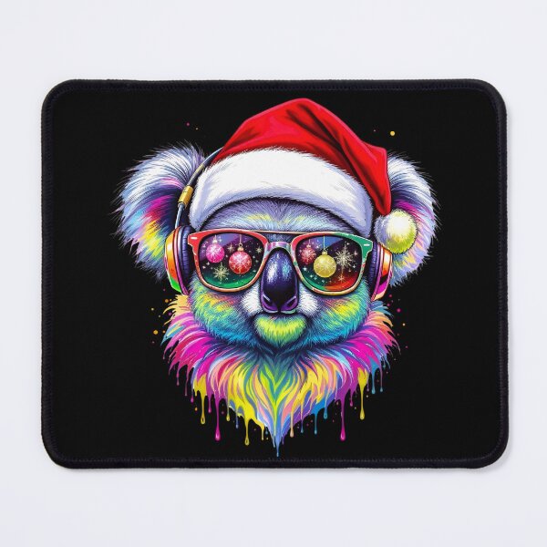 Item preview, Festive Koala With Christmas Colors – Neon Koala Santa Headphones | Holiday Design designed and sold by ColorSplash123.
