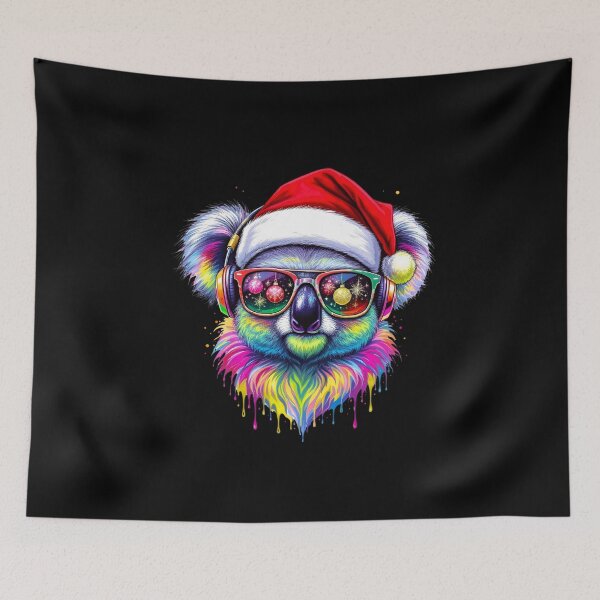 Item preview, Festive Koala With Christmas Colors – Neon Koala Santa Headphones | Holiday Design designed and sold by ColorSplash123.