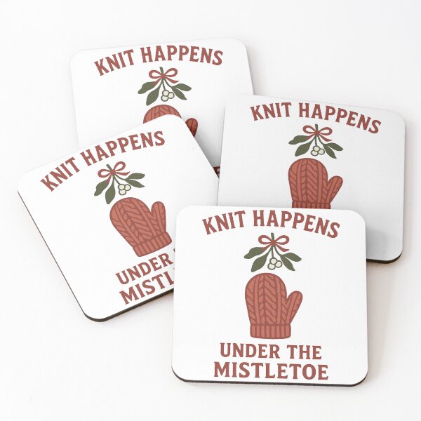 Item preview, Knit Happens Under the Mistletoe – Funny Knitting & Crochet Christmas designed and sold by smallcatvn.