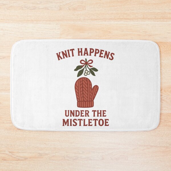 Item preview, Knit Happens Under the Mistletoe – Funny Knitting & Crochet Christmas designed and sold by smallcatvn.