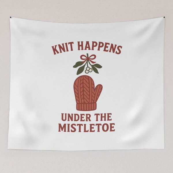 Item preview, Knit Happens Under the Mistletoe – Funny Knitting & Crochet Christmas designed and sold by smallcatvn.