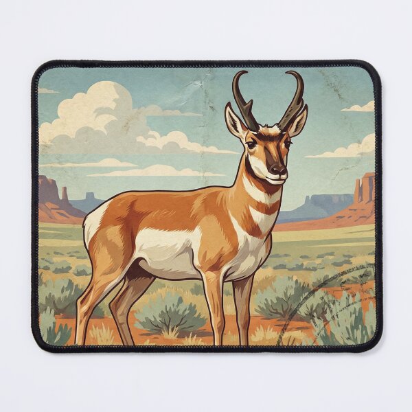 Item preview, Vintage Pronghorn Antelope Stamp Retro Art designed and sold by EverBranz-stor.
