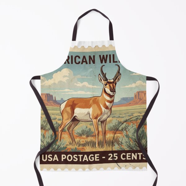 Item preview, Vintage Pronghorn Antelope Stamp Retro Art designed and sold by EverBranz-stor.