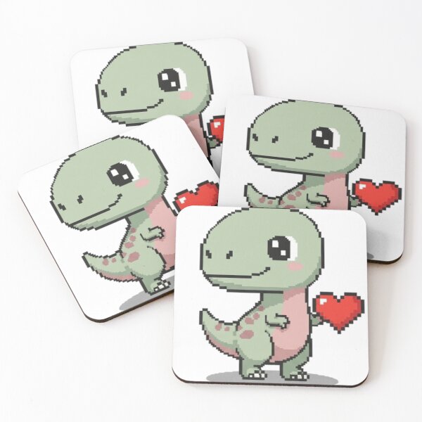 Item preview, Cute Pixel Dino with Heart - Gen Z Vibe designed and sold by jeamsarts.