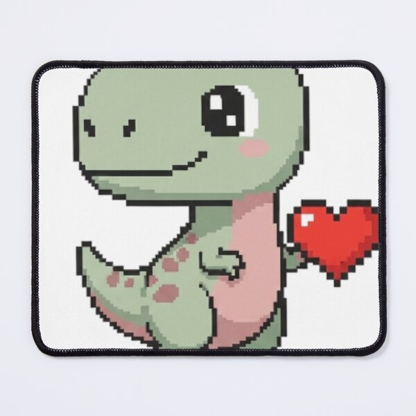 Item preview, Cute Pixel Dino with Heart - Gen Z Vibe designed and sold by jeamsarts.