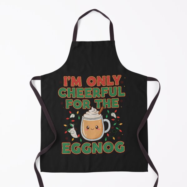 Item preview, I'm Only Cheerful for the Eggnog Retro Christmas Tee - Festive Holiday Drink Humor designed and sold by ZyxDes.