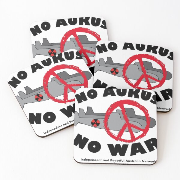 Item preview, NO AUKUS, NO WAR, with IPAN for light colour shirt designed and sold by IPAN-AU-shop.