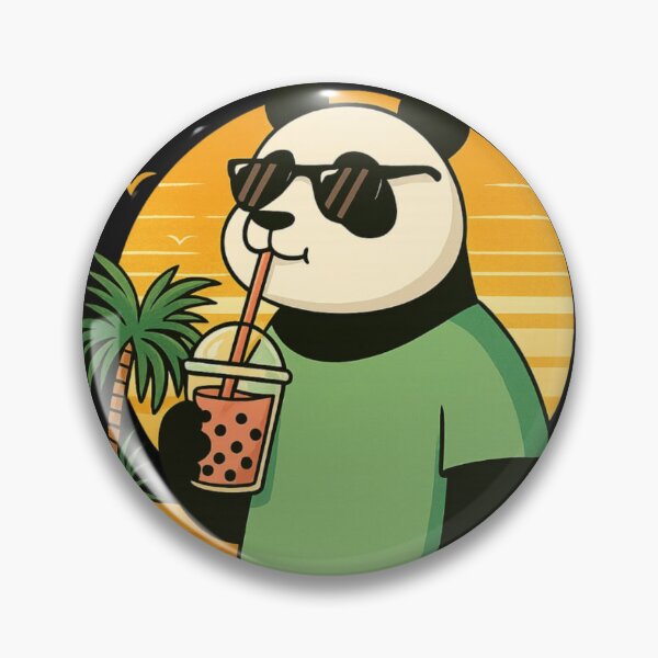 Item preview, Chill Panda Boba Tee – Cute Bubble Tea Panda Summer Beach T-Shirt designed and sold by KDesignCrafts.