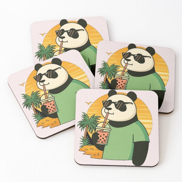 Item preview, Chill Panda Boba Tee – Cute Bubble Tea Panda Summer Beach T-Shirt designed and sold by KDesignCrafts.