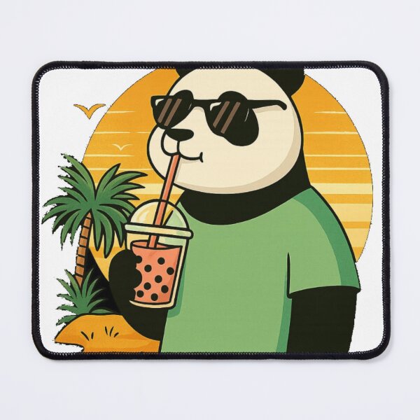 Item preview, Chill Panda Boba Tee – Cute Bubble Tea Panda Summer Beach T-Shirt designed and sold by KDesignCrafts.