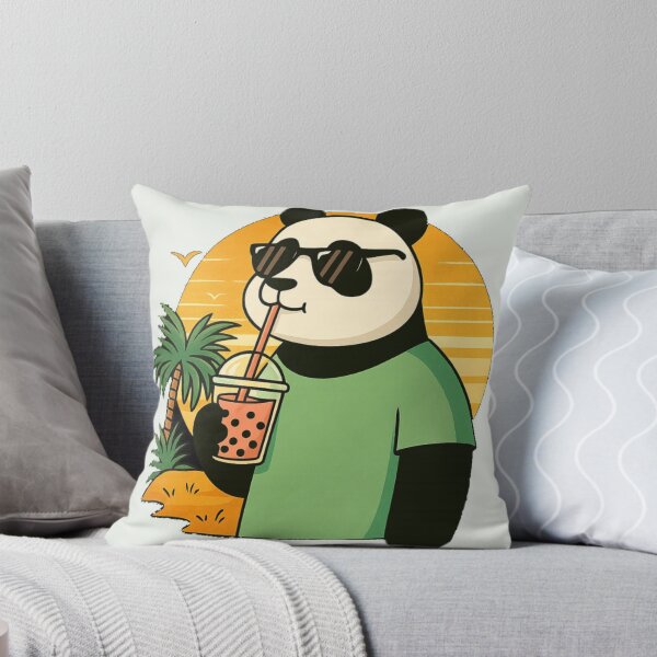 Item preview, Chill Panda Boba Tee – Cute Bubble Tea Panda Summer Beach T-Shirt designed and sold by KDesignCrafts.
