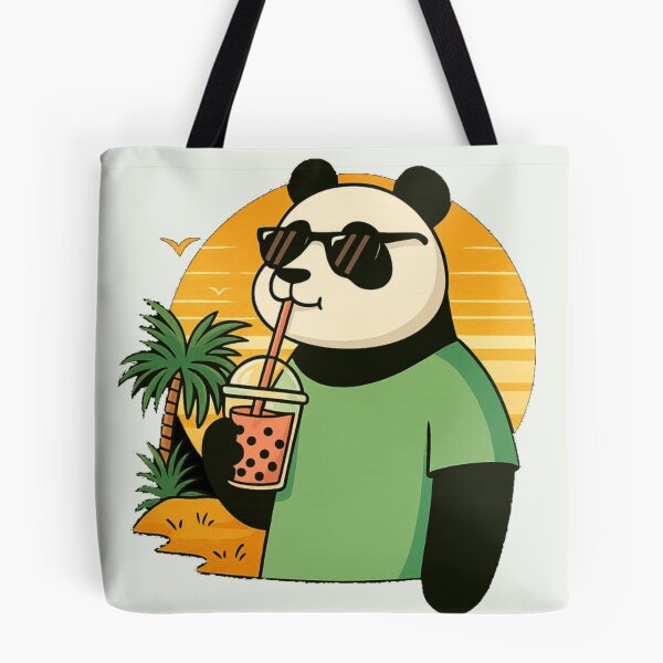 Item preview, Chill Panda Boba Tee – Cute Bubble Tea Panda Summer Beach T-Shirt designed and sold by KDesignCrafts.