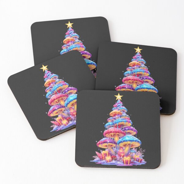 Item preview, Dripping Christmas Mushroom Tree – Neon Holiday Fantasy Art | Colorful Glow Design designed and sold by ColorSplash123.