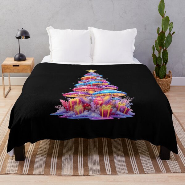 Item preview, Dripping Christmas Mushroom Tree – Neon Holiday Fantasy Art | Colorful Glow Design designed and sold by ColorSplash123.