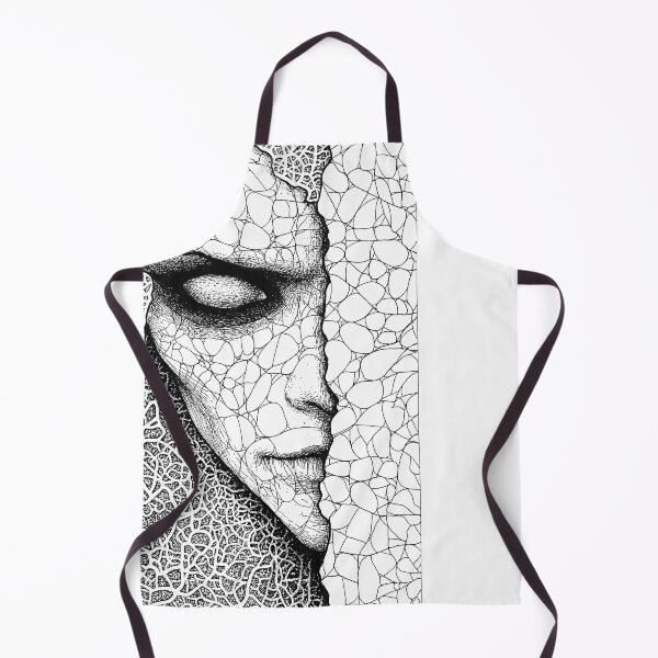 Item preview, Macabre Cracked Face High Contrast Ink Sketch designed and sold by Shoot-The-Moon.