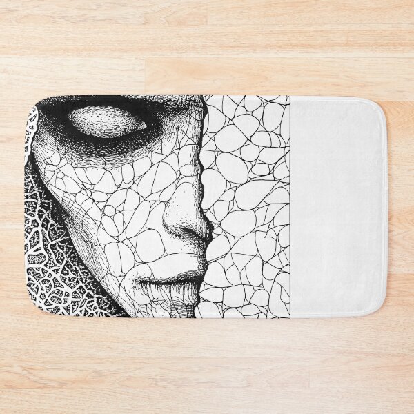 Item preview, Macabre Cracked Face High Contrast Ink Sketch designed and sold by Shoot-The-Moon.