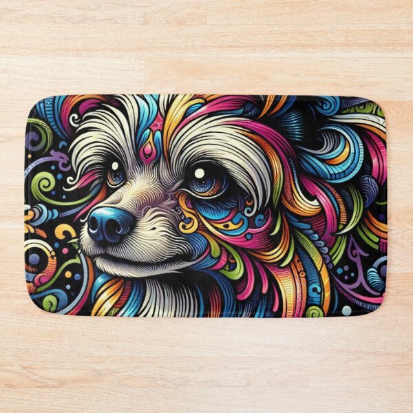 Item preview, Colorful Whimsical Chinese Crested Portrait designed and sold by Wags & Tails.