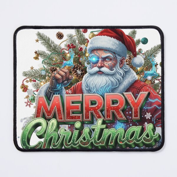 Item preview, Tech Santa with Bionic Eye Greeting designed and sold by newvisionart191.