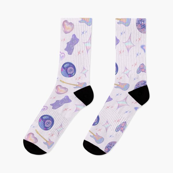 Item preview, Y2K Pastel Retro Kitsch Pattern in Light Purple designed and sold by LoviqueLab.