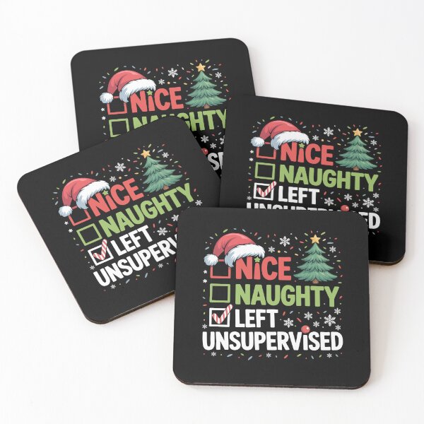 Item preview, Funny Christmas Checklist – Nice Naughty Left Unsupervised designed and sold by FlagTee.