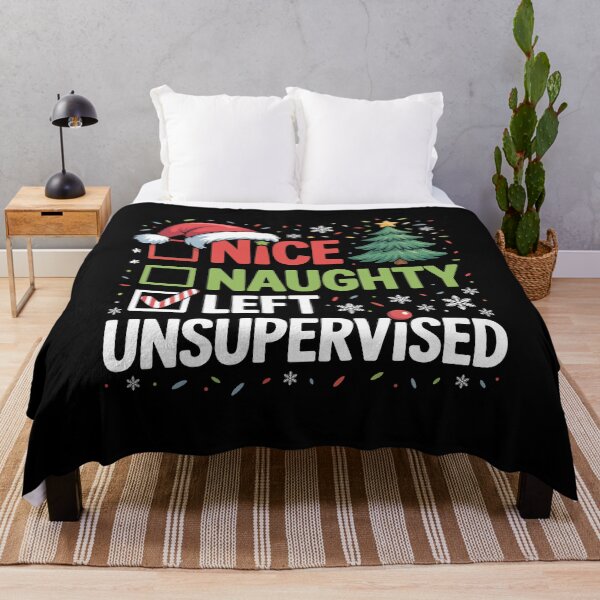 Item preview, Funny Christmas Checklist – Nice Naughty Left Unsupervised designed and sold by FlagTee.