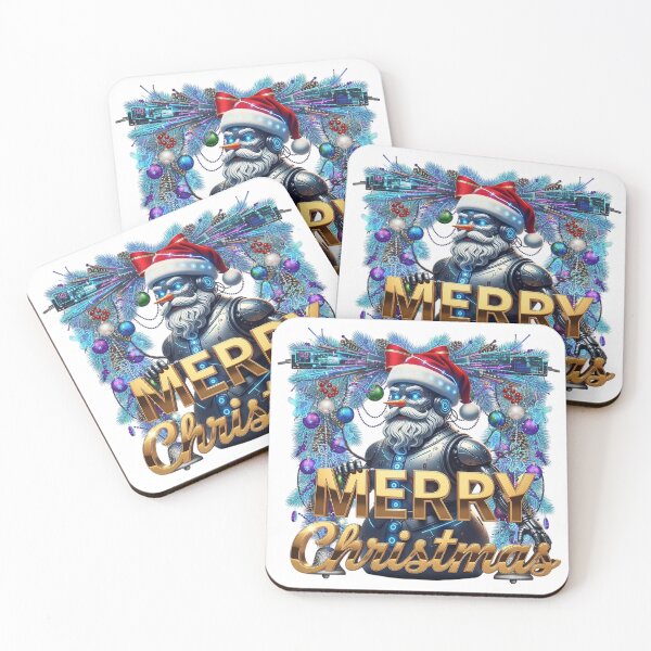 Item preview, Robotic Santa Claus Gold Christmas Greeting designed and sold by newvisionart191.